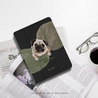 iPad 12.9/Air5/iPad 9/mini7 好好生活巴哥犬 皮革平板保護套