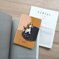 iPad 12.9/Air5/iPad 9/mini 5系列 開朗米格魯 皮革平板保護套