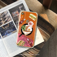 iPhone 13/13pro/12/11/SE3早安豬瘋可樂 防摔 空壓殼 流沙殼