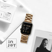 客製化禮物 Apple watch series 不鏽鋼可拆式錶帶專屬客製刻字-玫瑰金