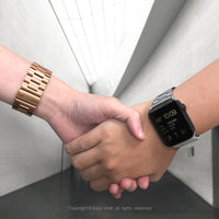 客製化禮物 Apple watch series 不鏽鋼可拆式錶帶專屬客製刻字-黑色