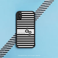 iPhone 14/14 Pro/13/12/11/SE3 黑白條紋百搭 耐撞擊邊框手機殼