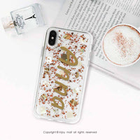 iPhoneXS/XR/max/11Pro/SE2客製化人名奢華天然貝殼金銀箔手機殼A款