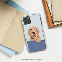 iPhone 16/15/14/13/12/SE3 黑皮黃金獵犬 透明耐衝擊防摔手機殼