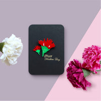 手創 母親節 康乃馨 花 胸針 立體祝福卡片 配件