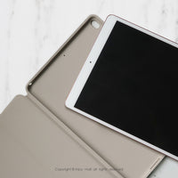 iPad 12.9/Air5/iPad 9/mini 7 清新藍色亞麻花皮革平板保護套