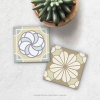 花窗莫蘭迪方型吸水杯墊 隔熱墊 餐墊