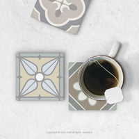 花窗莫蘭迪方型吸水杯墊 隔熱墊 餐墊