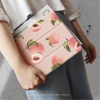 iPad case 12.9/Air5/iPad 9/mini7 戀戀水蜜桃 皮革平板保護套