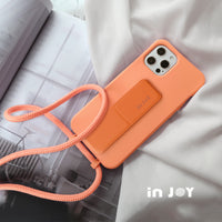 iPhone 14/13/12/11/SE3 可拆式 Urban Basic 晨光橘 背繩防摔手機殼