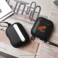 AirPods / AirPods Pro 優雅山茶花 保護套 TPU收納盒 附掛勾