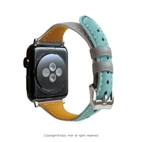Apple Watch series 1 2 3 4 5 6 7 彩色拼接 真皮錶帶