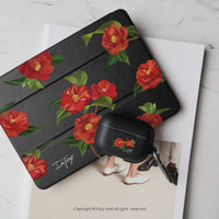 AirPods / AirPods Pro 優雅山茶花 保護套 TPU收納盒 附掛勾