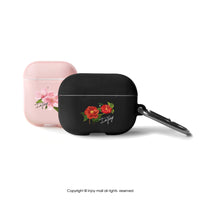 AirPods / AirPods Pro 優雅山茶花 保護套 TPU收納盒 附掛勾