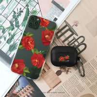 AirPods / AirPods Pro 優雅山茶花 保護套 TPU收納盒 附掛勾