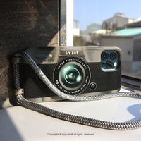 iPhone 17/16/15/14/13/12/SE3 經典皮紋相機 二合一防摔背繩手機殼