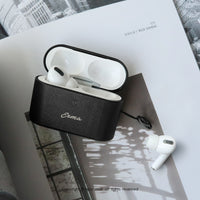 AirPods Pro 記得美好客製文字 經典真皮 防摔 帶手繩保護套