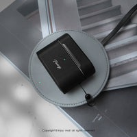 AirPods Pro 記得美好客製文字 經典真皮 防摔 帶手繩保護套