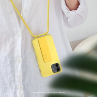 iPhone 14/13/12/11/SE3 可拆式 Urban Basic 活力黃 背繩防摔手機殼