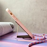 iPhone 11/11max/SE2/12/12mini 簡約Simplicity掛繩 藕粉 防摔手機殼