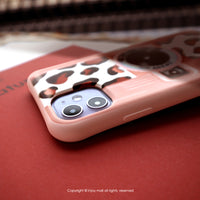 iPhone 17/16/15/14/13/12/SE3 浪漫風豹相機 二合一防摔背繩手機殼