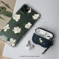 AirPods / AirPods Pro 柔白香氛花朵 保護套 TPU收納盒 附掛勾