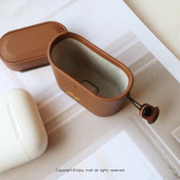 AirPods值得擁有 客製文字 經典真皮 防摔 帶手繩保護套