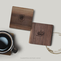 復刻回憶兒時點滴 原木杯墊 胡桃木杯墊