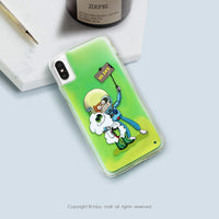 iPhone XS/XR/11pro/11max/SE2外太空麻吉自拍防摔霓虹流沙殼