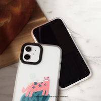 iPhone 17/15 手機殼∣頑皮花貓 磨砂 MagSafe 磁吸防摔手機殼