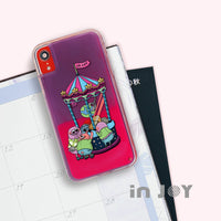 iPhone 11pro/11max/SE2宇宙娃娃機 防摔 霓虹流沙殼