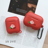 AirPods / AirPods Pro 初戀粉玫瑰 保護套 TPU收納盒 附掛勾