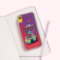 iPhone 11pro/11max/SE2宇宙娃娃機 防摔 霓虹流沙殼