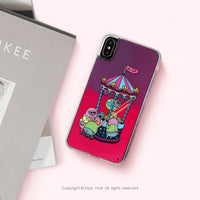 iPhone 11pro/11max/SE2宇宙娃娃機 防摔 霓虹流沙殼