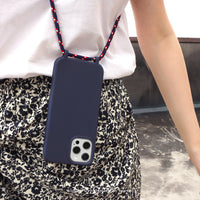 iPhone 11/11max/SE2/12/12mini 簡約Simplicity掛繩 海軍藍 防摔手機殼