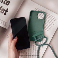 iPhone 16/15/14/13/12/SE3 可拆式 Urban Basic 夜幕綠 背繩防摔手機殼