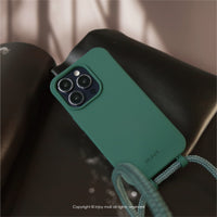 iPhone 16/15/14/13/12/SE3 可拆式 Urban Basic 夜幕綠 背繩防摔手機殼