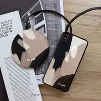 低調中性幾何色塊 輕薄 皮革工藝10W快充無線充電器