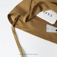 Bonjour 咖啡店 卡其色 大方口 帆布包