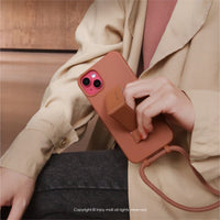 iPhone 14/13/12/11/SE3 可拆式 Urban Basic 摩卡棕 背繩防摔手機殼