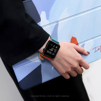 Apple Watch series 1 2 3 4 5 6 7 撞色炫彩 真皮錶帶