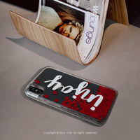 iPhone 6 / 7 / 8 / SE3 / X 草寫人名客製禮物流沙手機殼保護殼-銀色