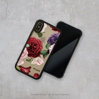 iPhone 14/14 Pro/13/12/11/SE3 質感玫瑰 耐撞擊磨砂邊框手機殼