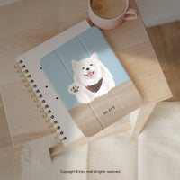 iPad 12.9/Air5/iPad 9/mini 7 笑臉天使薩摩耶犬 附筆槽平板保護套