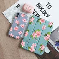 iPad 12.9/Air5/iPad 9/mini7系列 浪漫櫻花氣息 皮革平板保護套