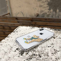 iPhone 14/14 Pro/13/12/11/SE3 透明花豹 透明耐衝擊防摔手機殼