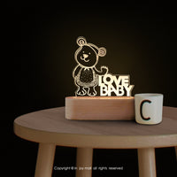 小熊小夜燈(療癒 溫馨 送禮小物 床頭燈 檯燈 夜燈 3D小夜燈)