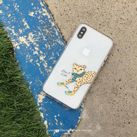 iPhone 14/14 Pro/13/12/11/SE3 透明花豹 透明耐衝擊防摔手機殼