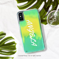 iPhone6/7/8/XS/XR/max/11pro/11max/SE3客製英文字母 霓虹流沙殼A款