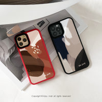 iPhone 16/15/14/13/12/11/SE3 熱情莓果幾何色塊耐撞擊手機殼